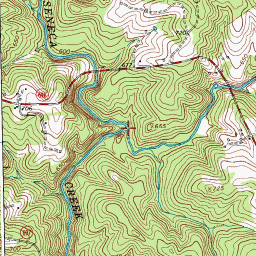 Topographic Map of East Little Seneca Creek, VA