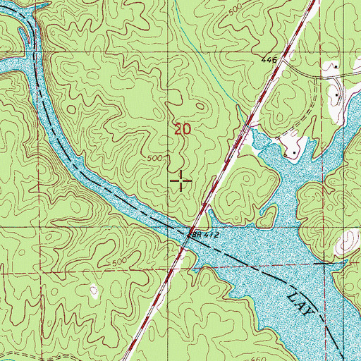 Topographic Map of Waxahatchee (historical), AL