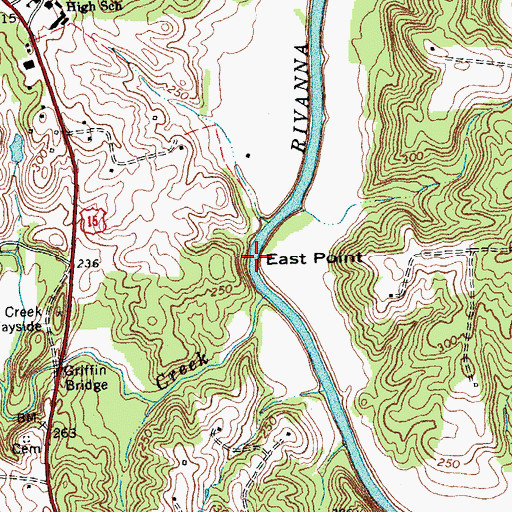 Topographic Map of East Point, VA