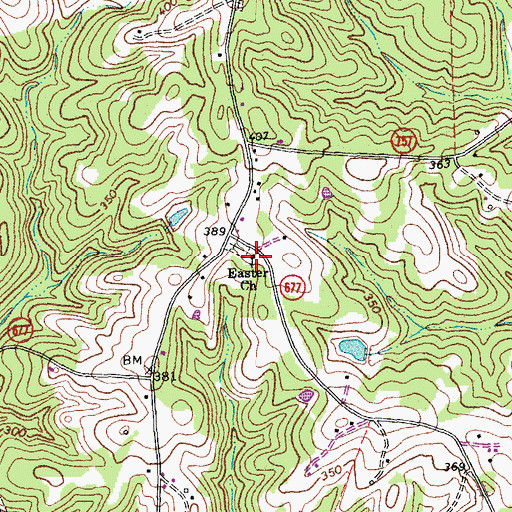 Topographic Map of Easter Church, VA