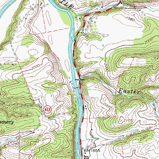 Topographic Map of Easter Creek, VA