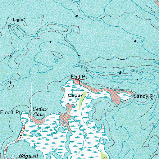 Topographic Map of Ebb Point, VA