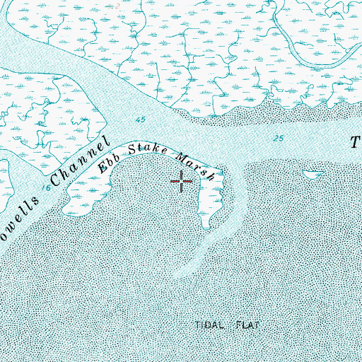 Topographic Map of Ebb Stake Marsh, VA