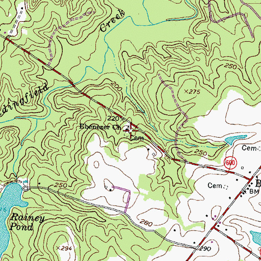 Topographic Map of Ebenezer Church, VA