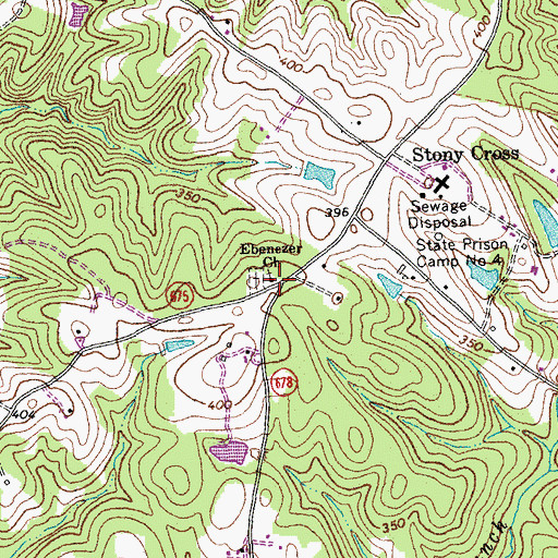 Topographic Map of Ebenezer Church, VA