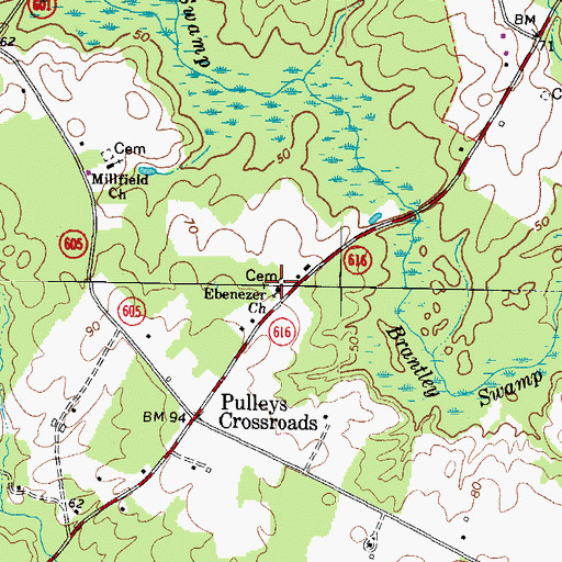 Topographic Map of Ebenezer Church, VA