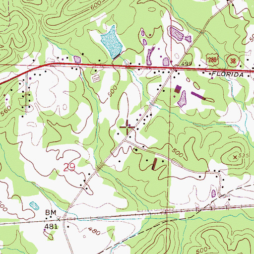 Topographic Map of Westover Church, AL