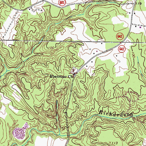 Topographic Map of Ebenezer Church, VA