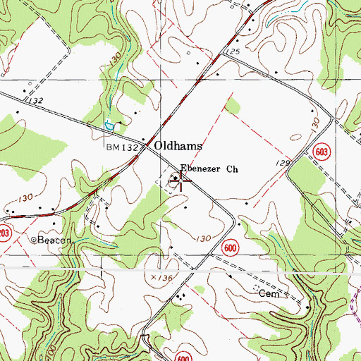 Topographic Map of Ebenezer Church, VA