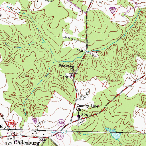 Topographic Map of Ebenezer Church, VA