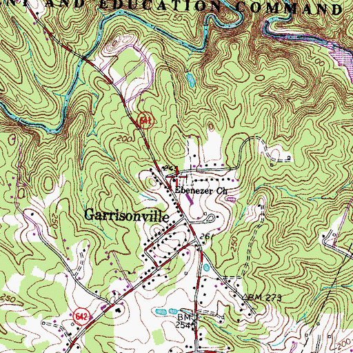Topographic Map of Ebenezer Church, VA