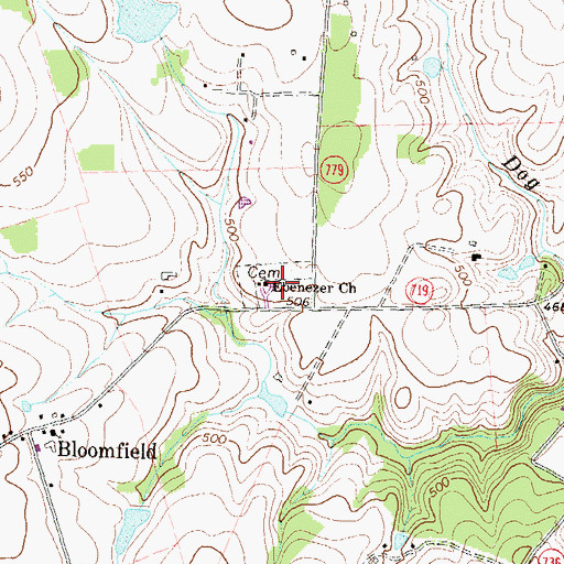 Topographic Map of Ebenezer Church, VA