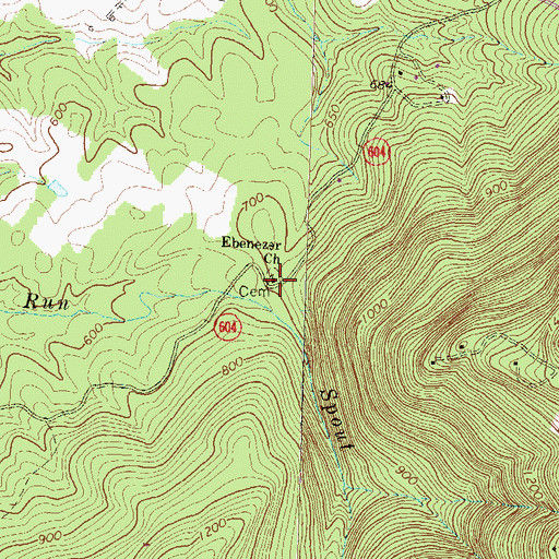 Topographic Map of Ebenezer Church, VA