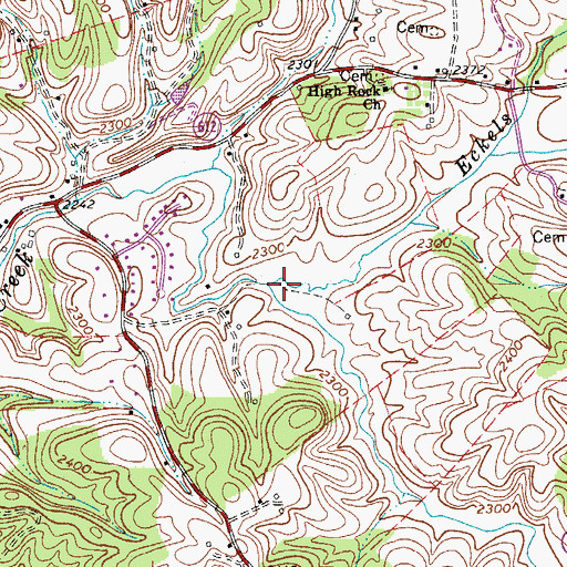 Topographic Map of Eckels Branch, VA