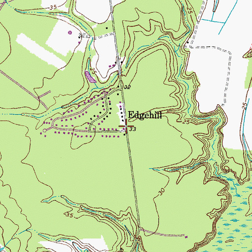 Topographic Map of Edgehill, VA