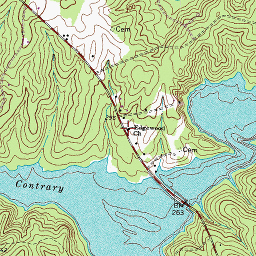 Topographic Map of Edgewood Church, VA