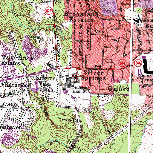 Topographic Map of Thomas Edison High School, VA