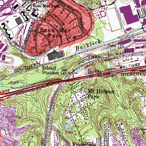 Topographic Map of Edsall Station, VA