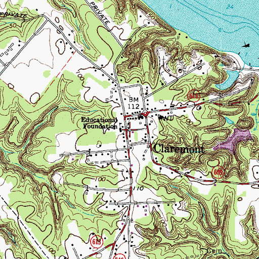Topographic Map of Educational Foundation, VA