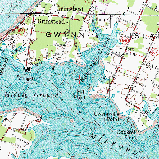 Topographic Map of Edwards Creek, VA