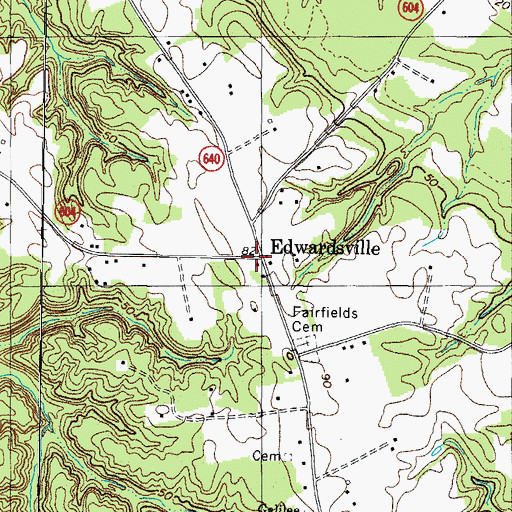 Topographic Map of Edwardsville, VA