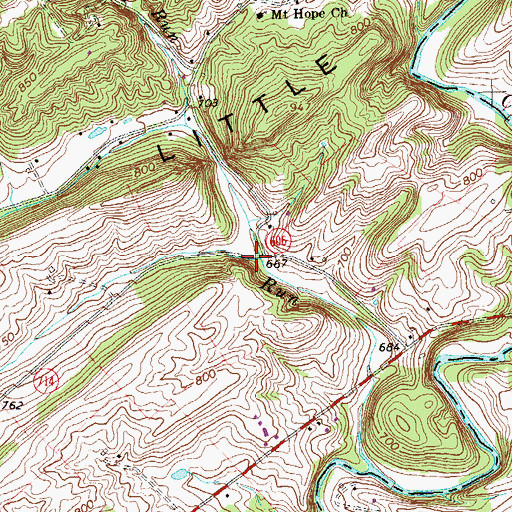 Topographic Map of Eishelman Run, VA