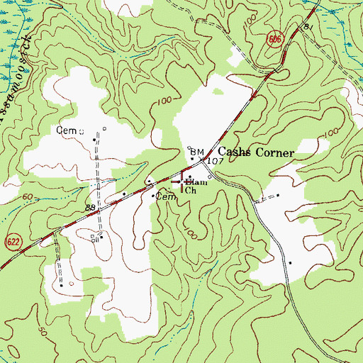 Topographic Map of Elam Church, VA