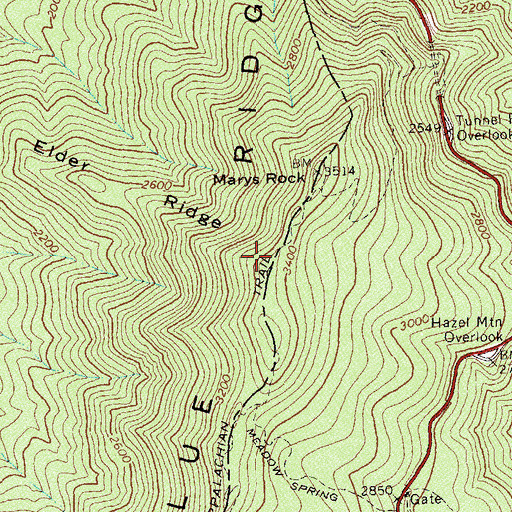 Topographic Map of Elder Ridge, VA