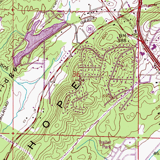 Topographic Map of Wooddale, AL