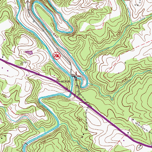 Topographic Map of Elk Creek, VA