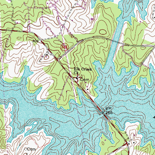 Topographic Map of Elk Creek Church, VA
