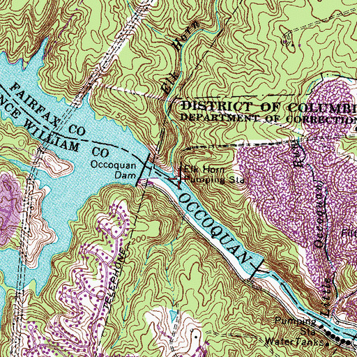 Topographic Map of Elk Horn Run, VA
