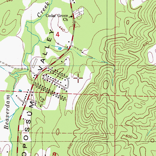 Topographic Map of Woodland Hills, AL