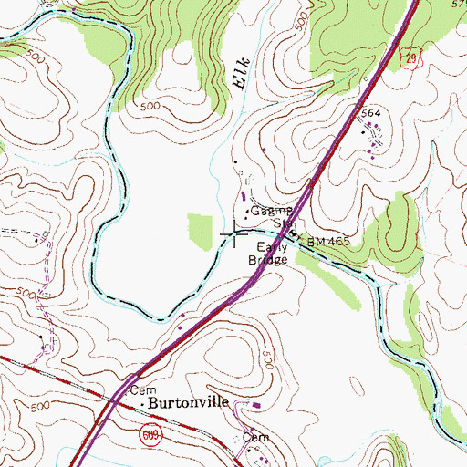 Topographic Map of Elk Run, VA