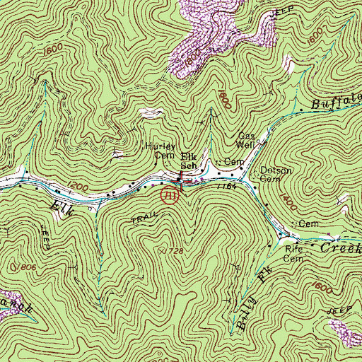 Topographic Map of Elk School (historical), VA