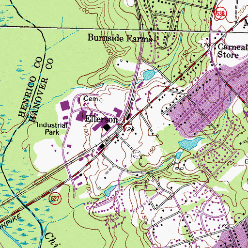 Topographic Map of Ellerson, VA