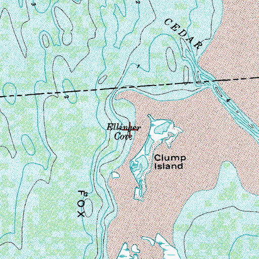 Topographic Map of Ellinger Cove, VA