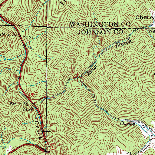 Topographic Map of Elliot Branch, TN