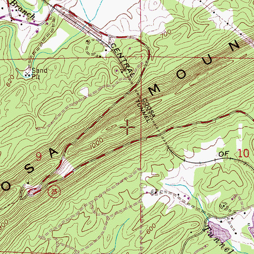 Topographic Map of Wyatts Gap, AL