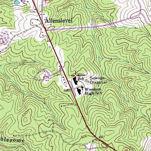 Topographic Map of Ellis School, VA