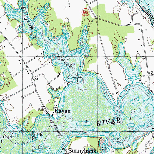 Topographic Map of Ellyson Creek, VA