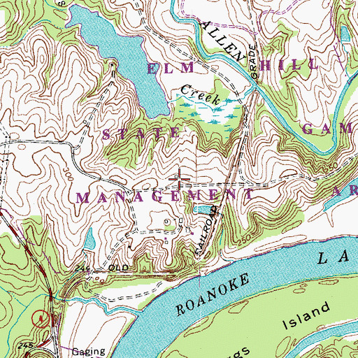 Topographic Map of Elm Hill State Game Management Area, VA