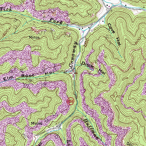 Topographic Map of Elm Root Hollow, VA