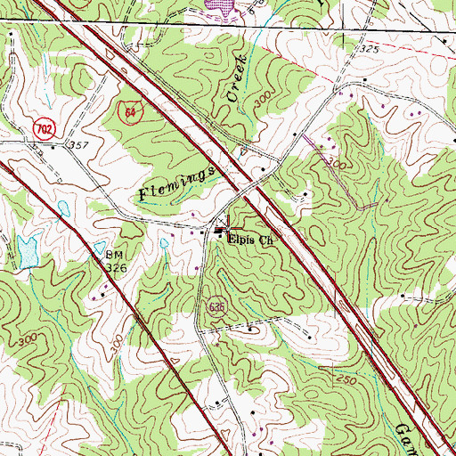 Topographic Map of Elpis Church, VA