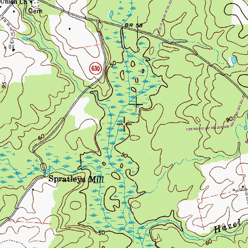 Topographic Map of Elwood Swamp, VA