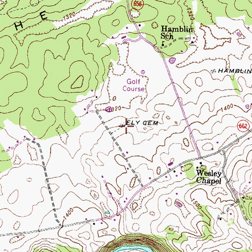 Topographic Map of Ely Cemetery, VA