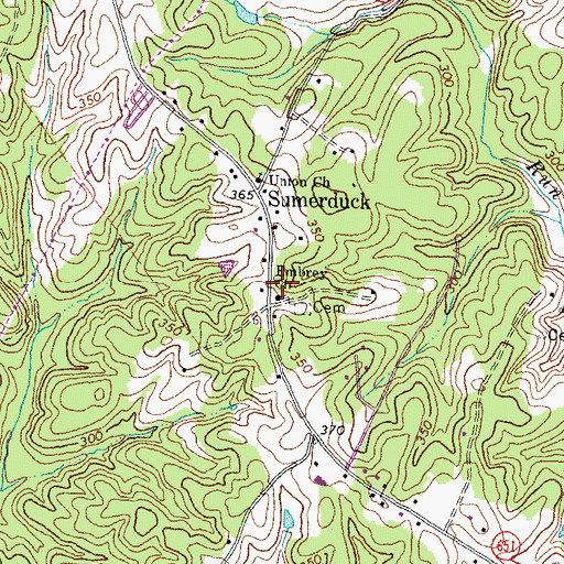 Topographic Map of Embrey Church, VA