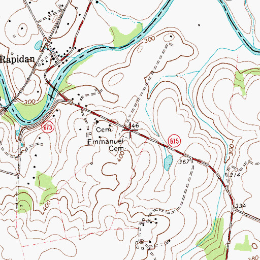 Topographic Map of Emmanuel Cemetery, VA