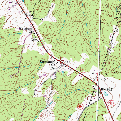 Topographic Map of Emmanuel Church, VA