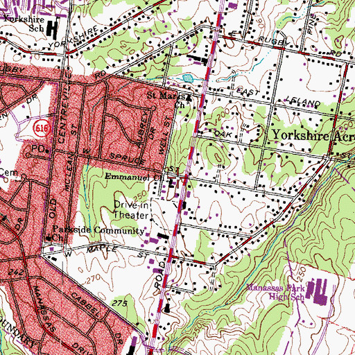 Topographic Map of Emmanuel Church, VA